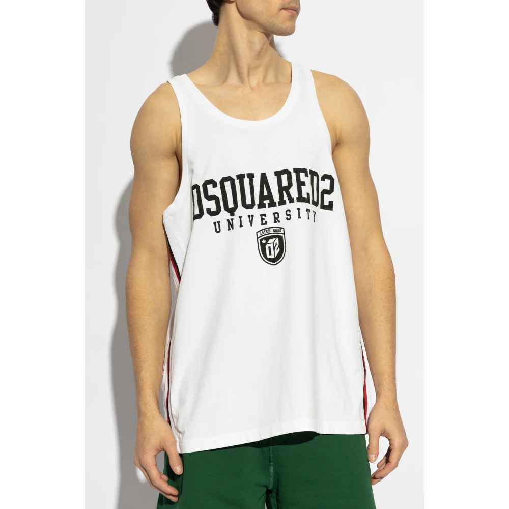 Dsquared2 Mouwloos T-shirt White Heren