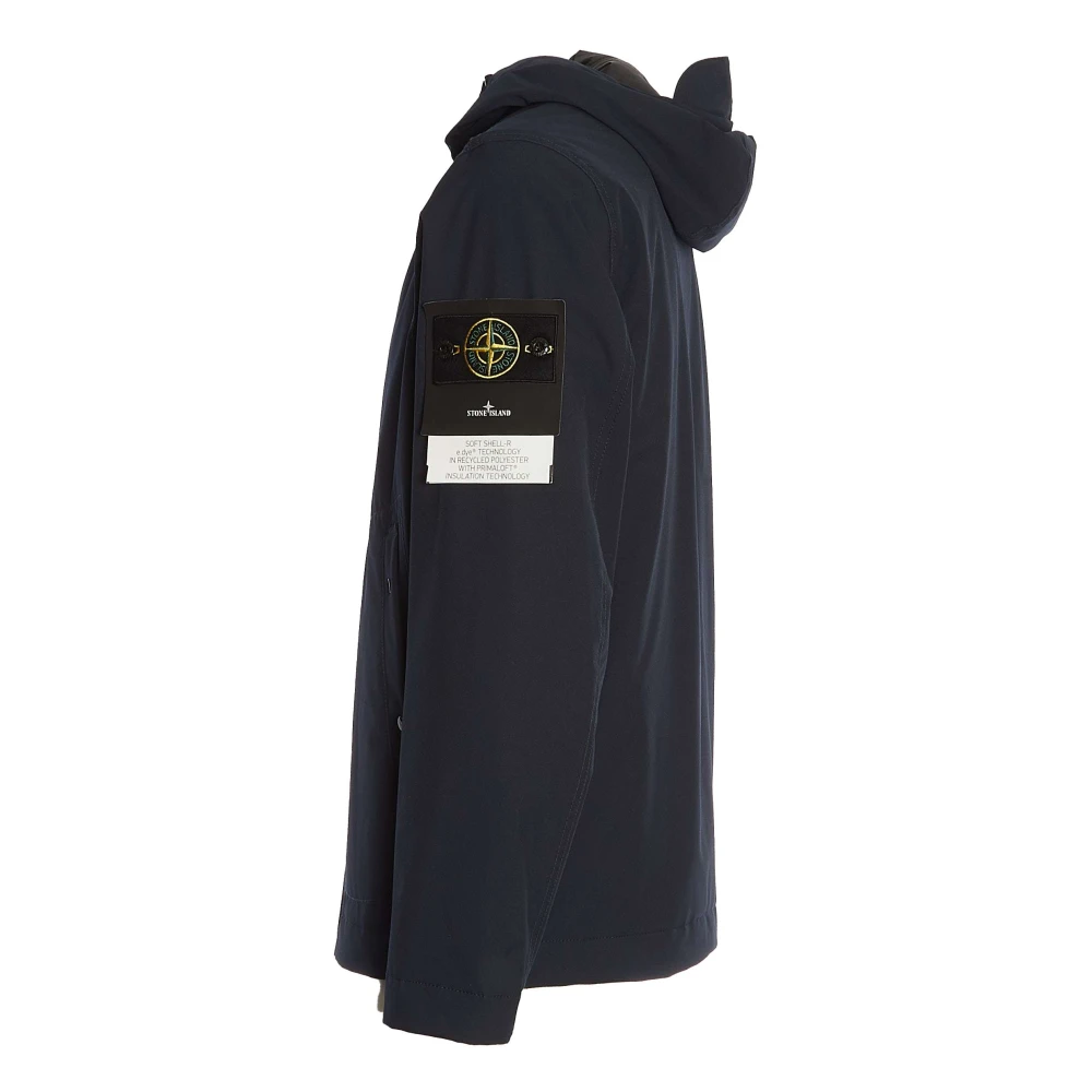 Stone Island Waterdichte Hooded Jacket voor mannen Blue Heren