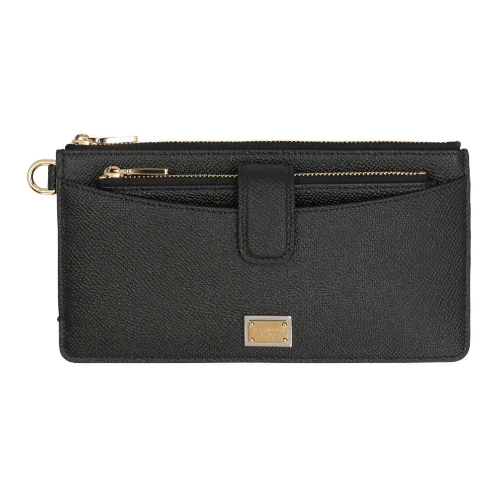 Dolce & Gabbana Dauphine Leren Portemonnee met Rits Black Dames