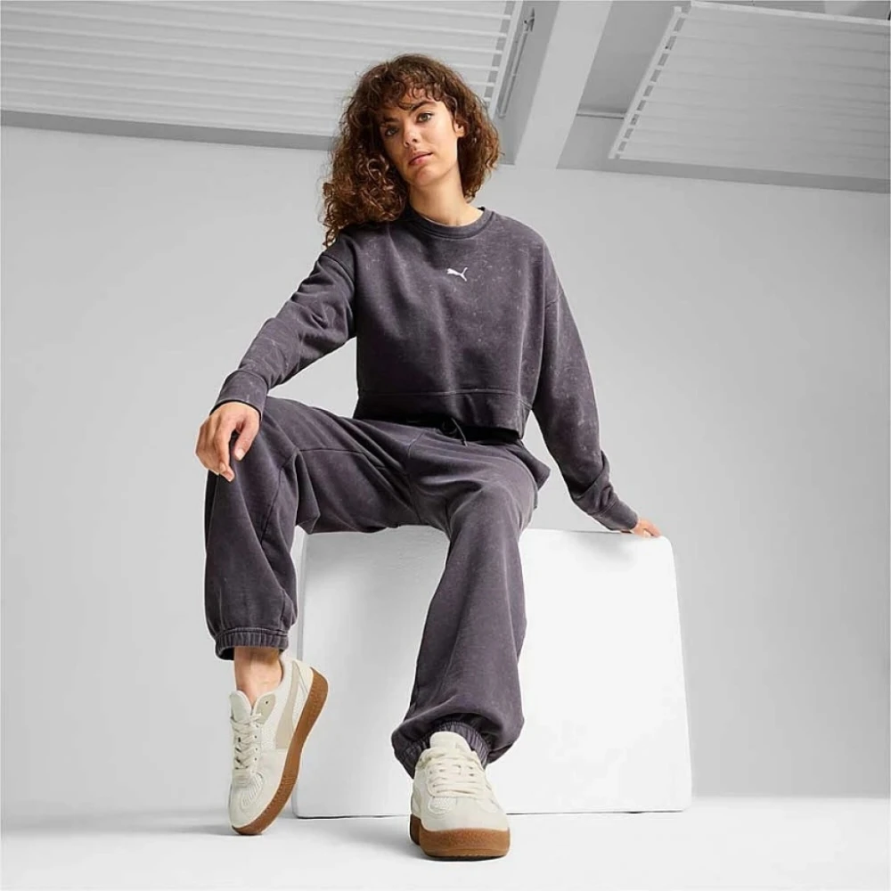 Puma Relaxed Gewassen Sweaters Gray Dames