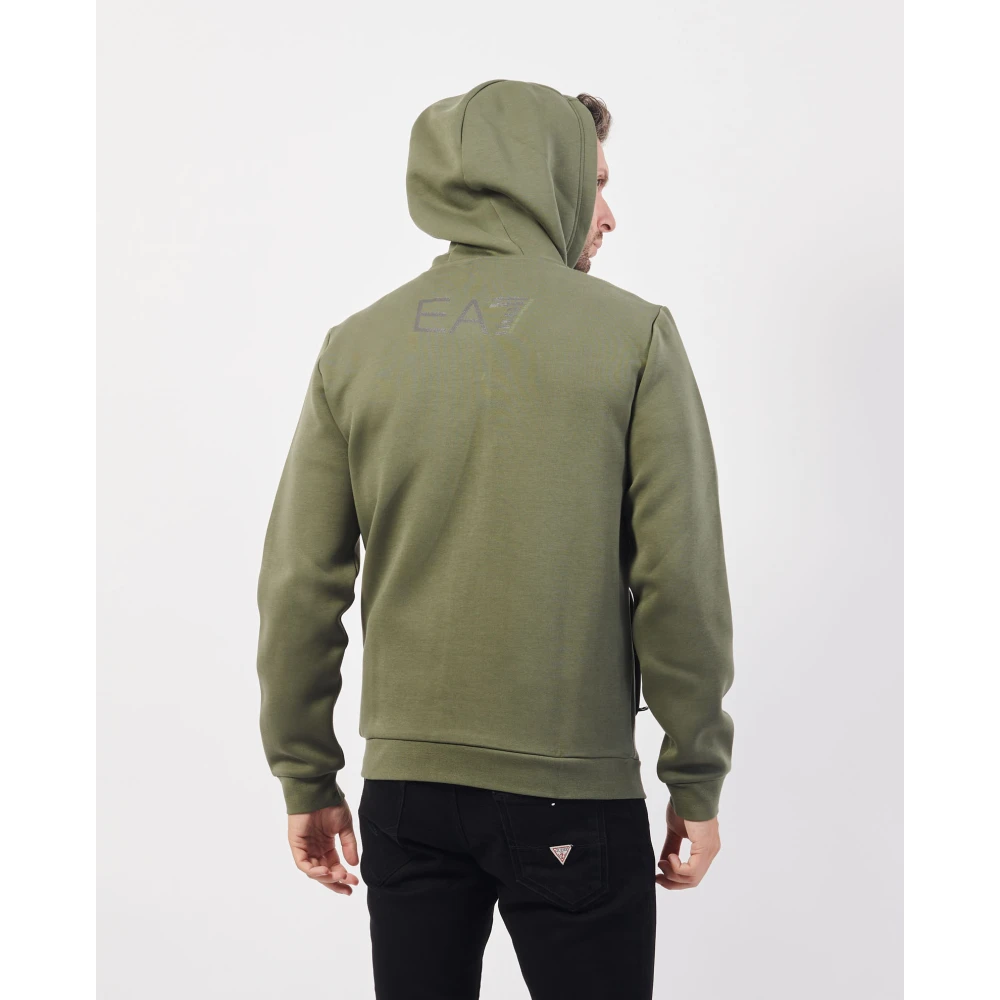 Emporio Armani Groene hoodie met volledige rits Green Heren