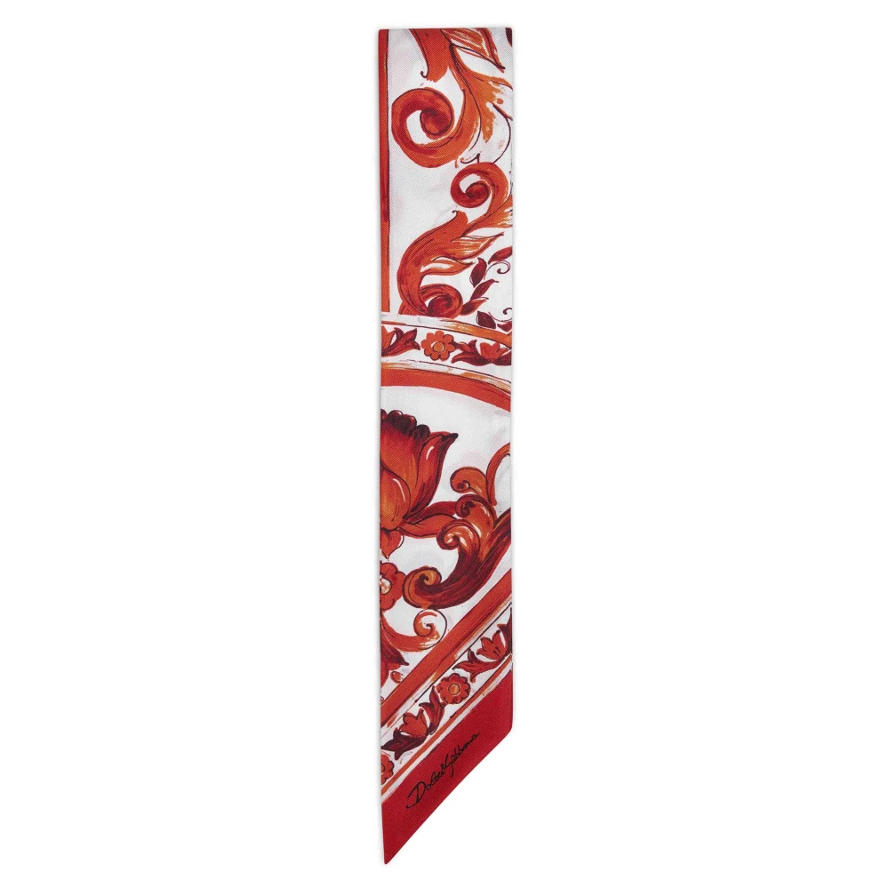 Dolce & Gabbana Multicolor Silk Scarves, Female, One Size, 6X100 Majolica Print Silk Twill Scarf