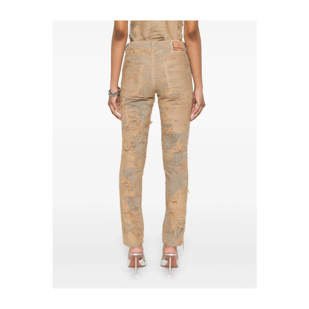 Diesel Beige Distressed Jeans met Klassieke Stijl Beige Dames