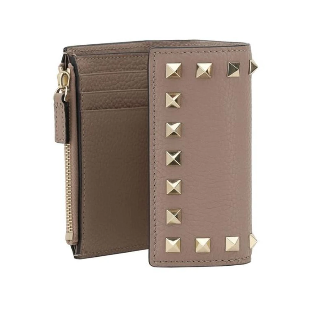 Valentino Garavani Rockstud Bifold Portemonnee in Poudre Pink Dames