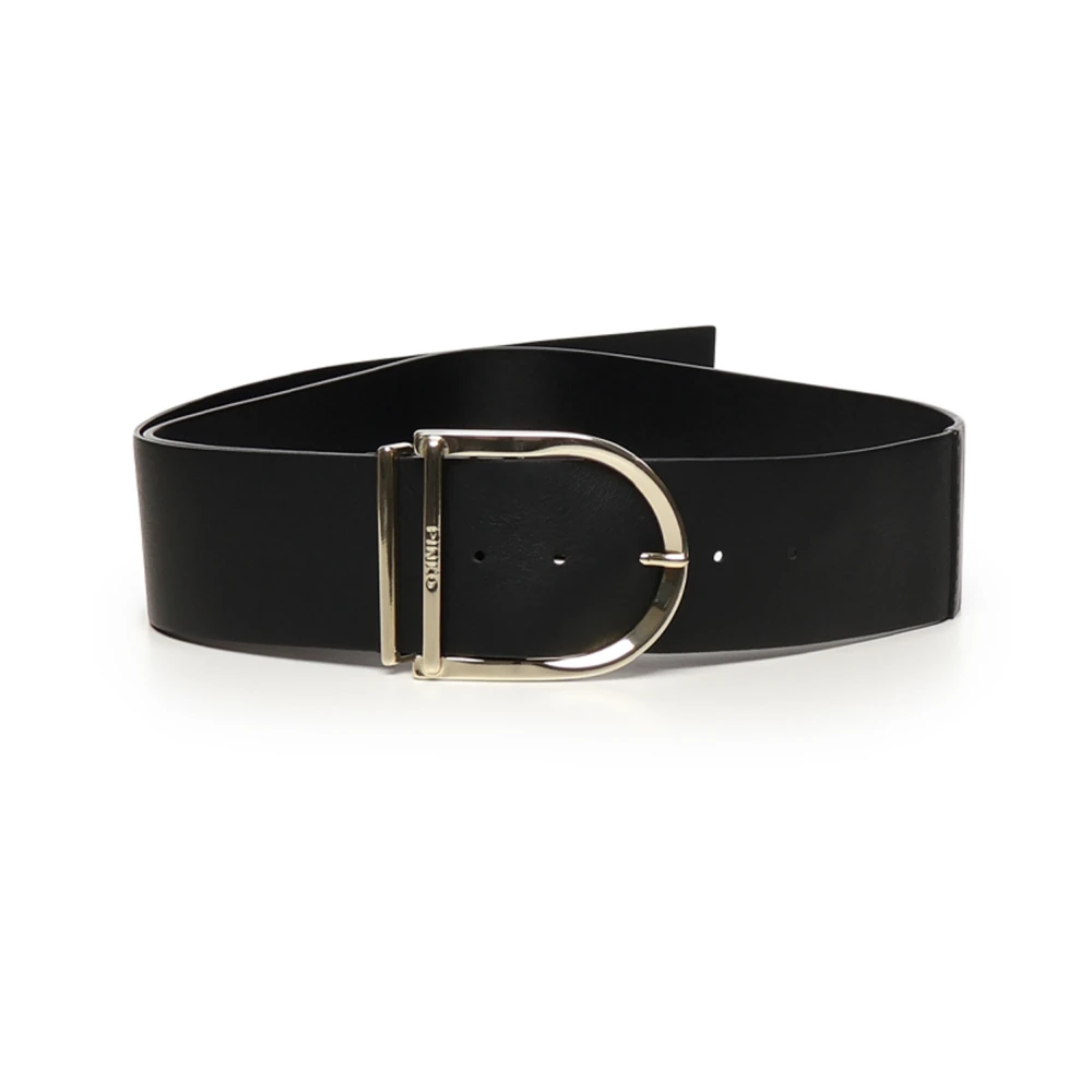 Pinko Women's Black Belts,, Cheyenne Leather Belt In White Large