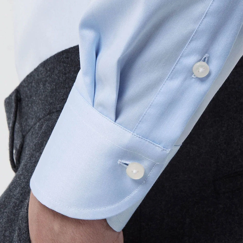 Xacus Tailor Fit Reis Shirt Blauw Blue Heren