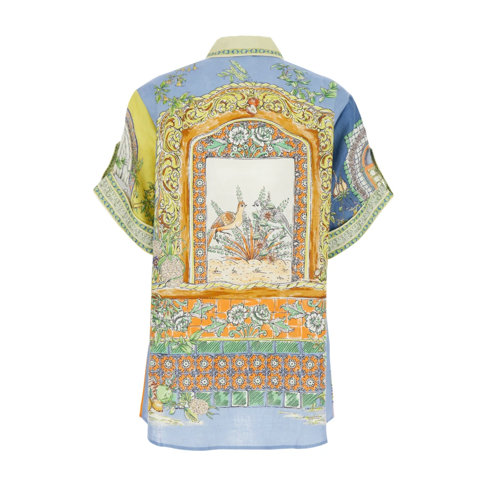 Alemais Multicolor Linnen Shirt met Grafische Print Multicolor Dames