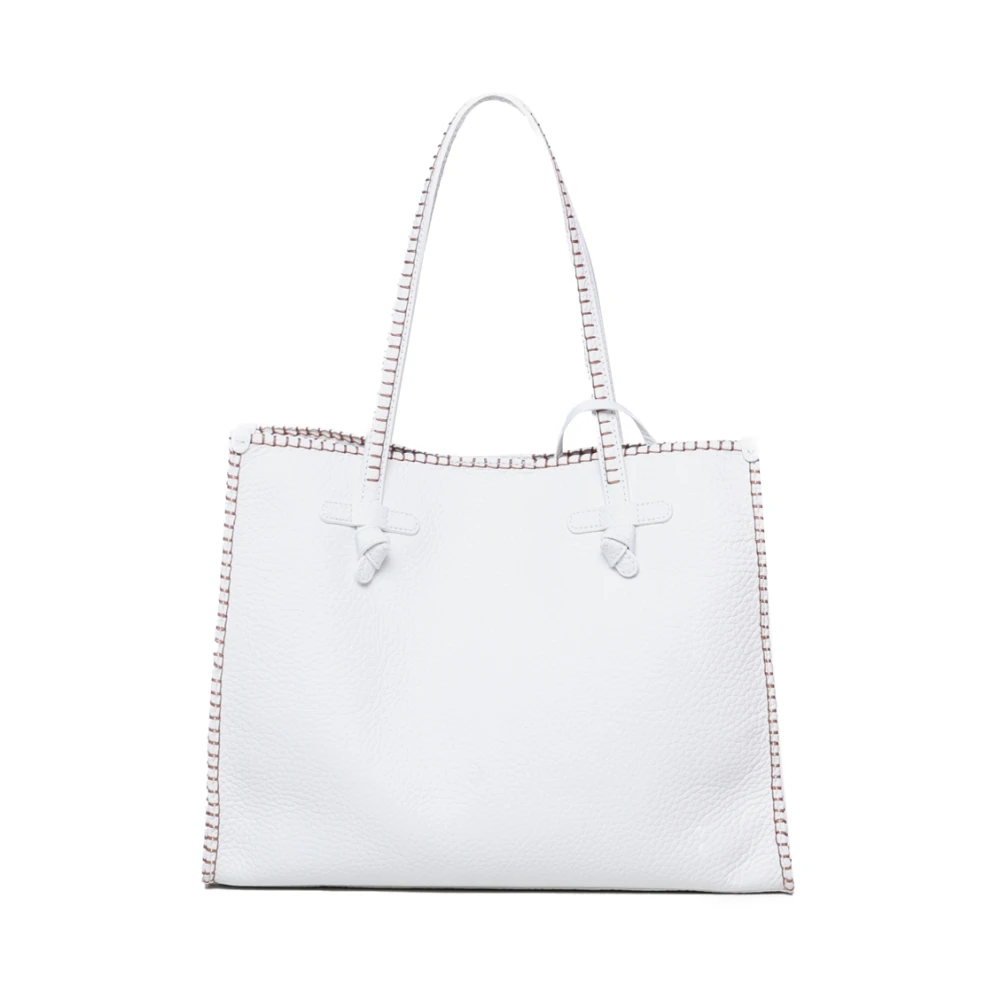 Elegant Hvit Skinn Tote Bag