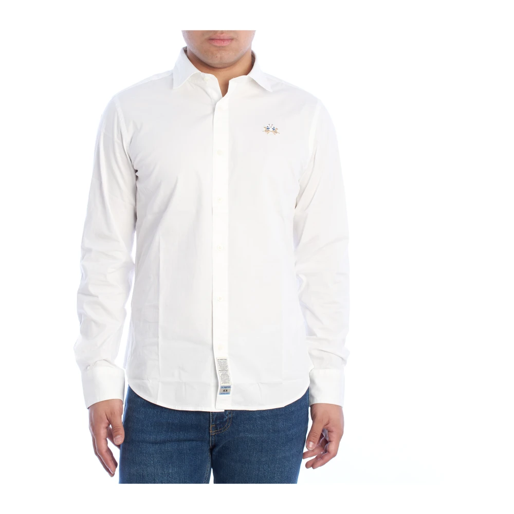 LA MARTINA Klassiek Heren Overhemd Lange Mouw White Heren