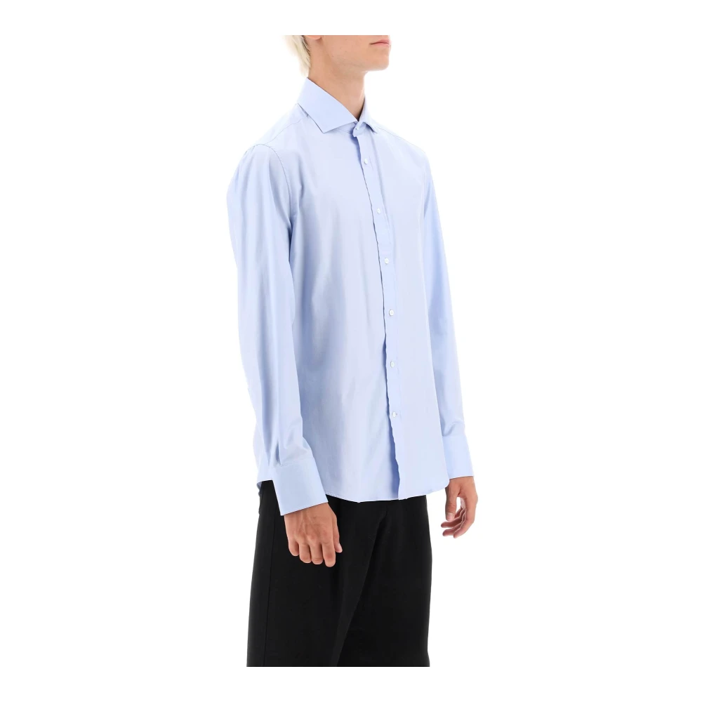 BRUNELLO CUCINELLI Slim Fit Overhemd met Spreidkraag Blue Heren