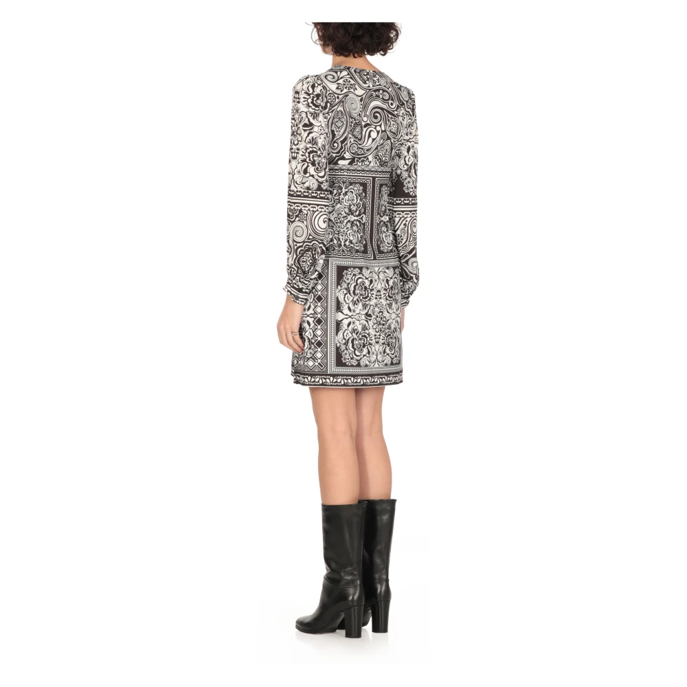 Hale Bob Bloemen V-Hals Jurk Zwart Black Dames