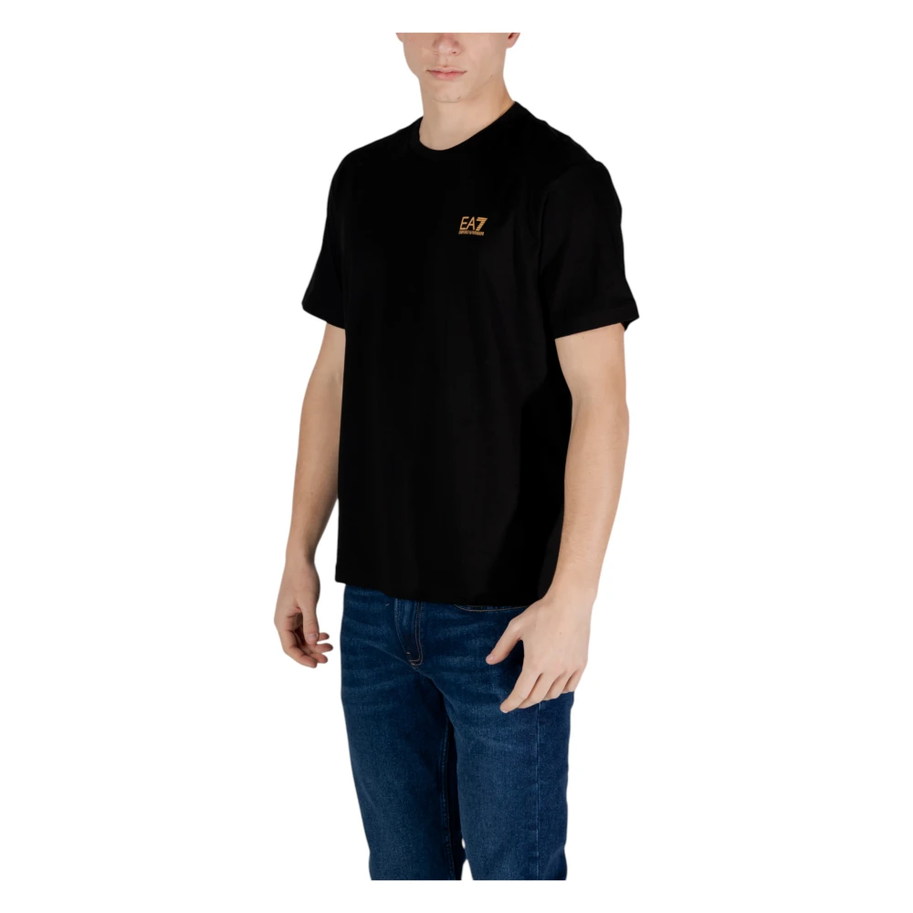 Emporio Armani EA7 Katoenen T-shirt korte mouwen lente zomer Black Heren