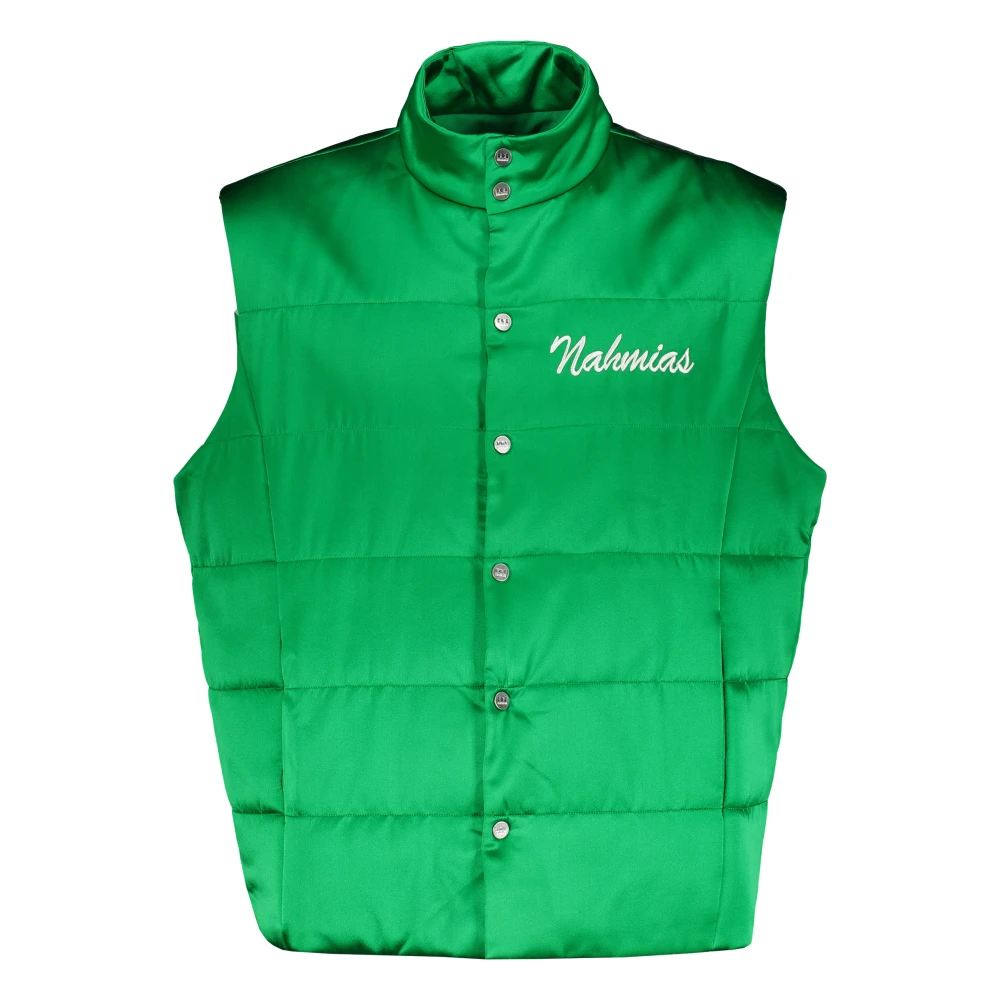 Nahmias Logo Detail Gewatteerde Bodywarmer Green Heren
