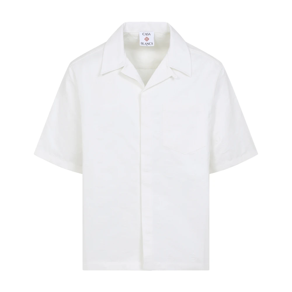 Casablanca Men's White Monogram Short Sleeve Shirt - Short Sleeve Shirts - M - Shirts