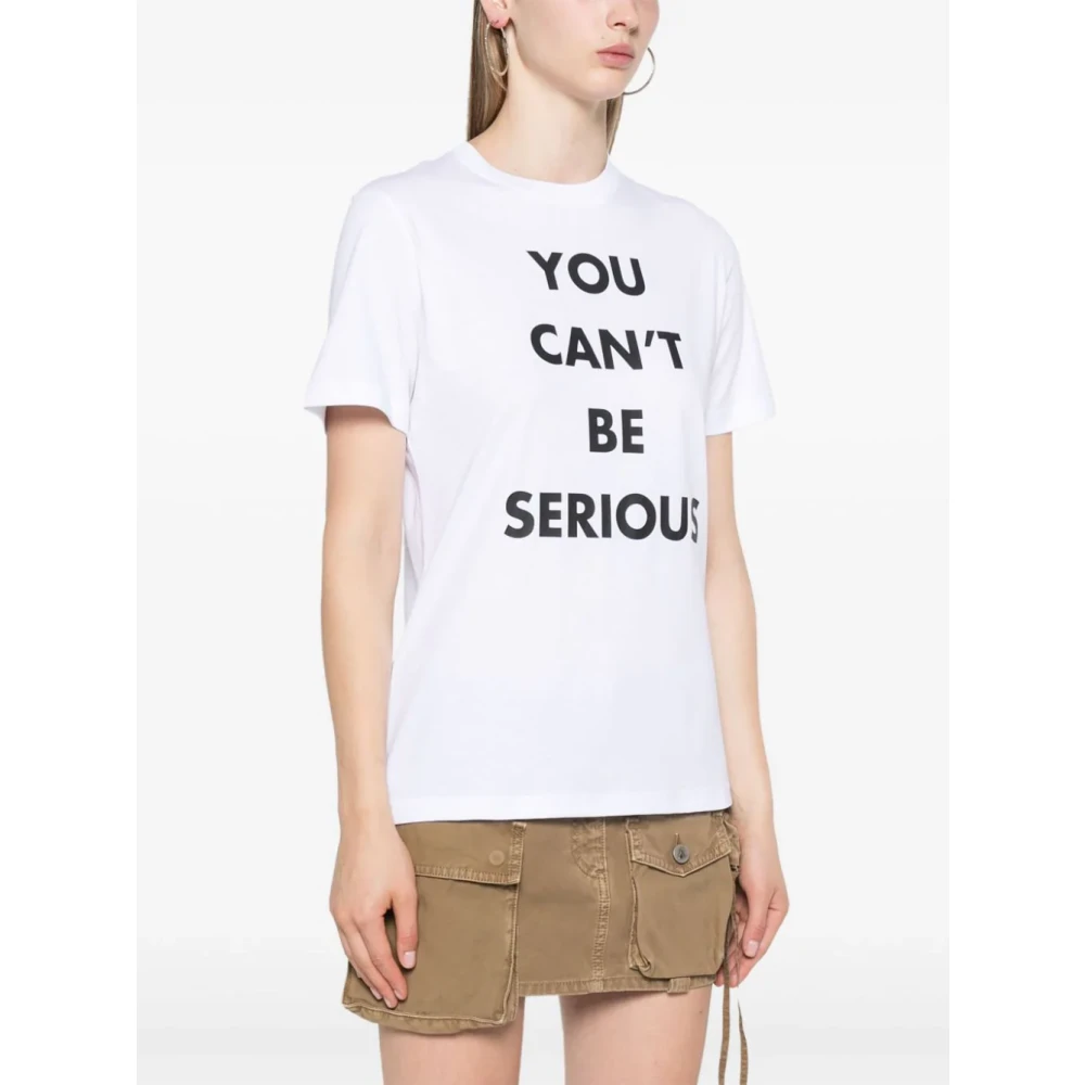 Moschino Witte bedrukte T-shirts en Polos White Dames