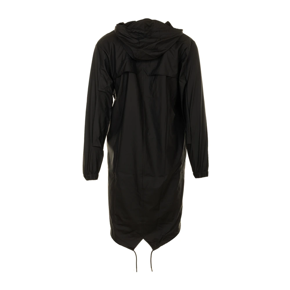 Rains Zwarte Fishtail Parka Jas Black Heren