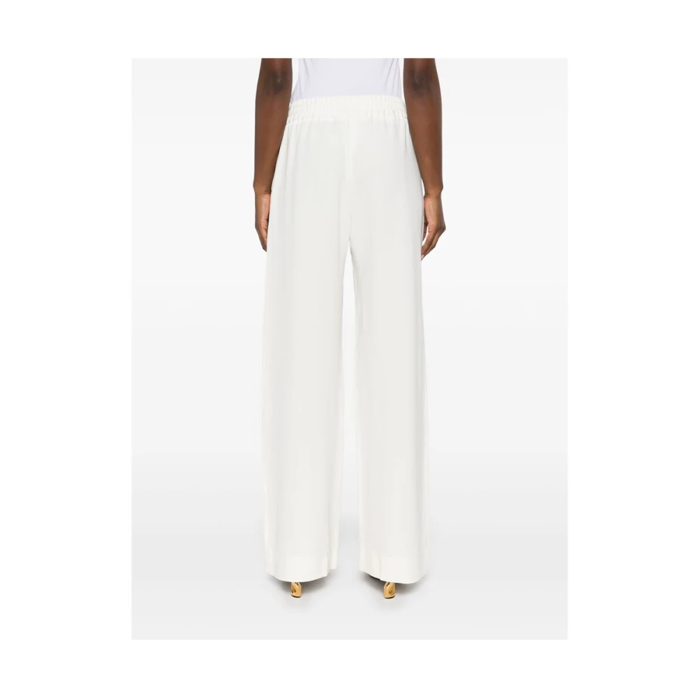 Mark Kenly Domino Tan Witte elastische tailleband casual broek White Dames