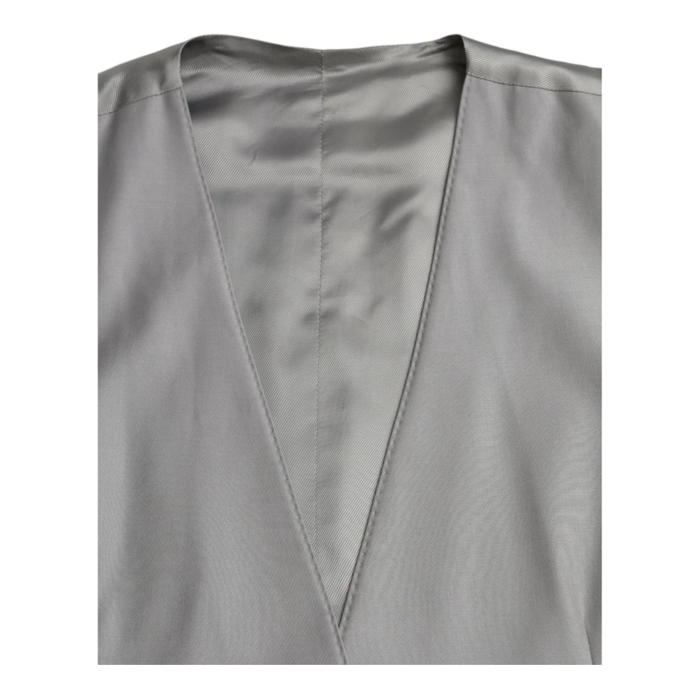 Dolce & Gabbana Grijze Wol Formele Vest Gray Heren