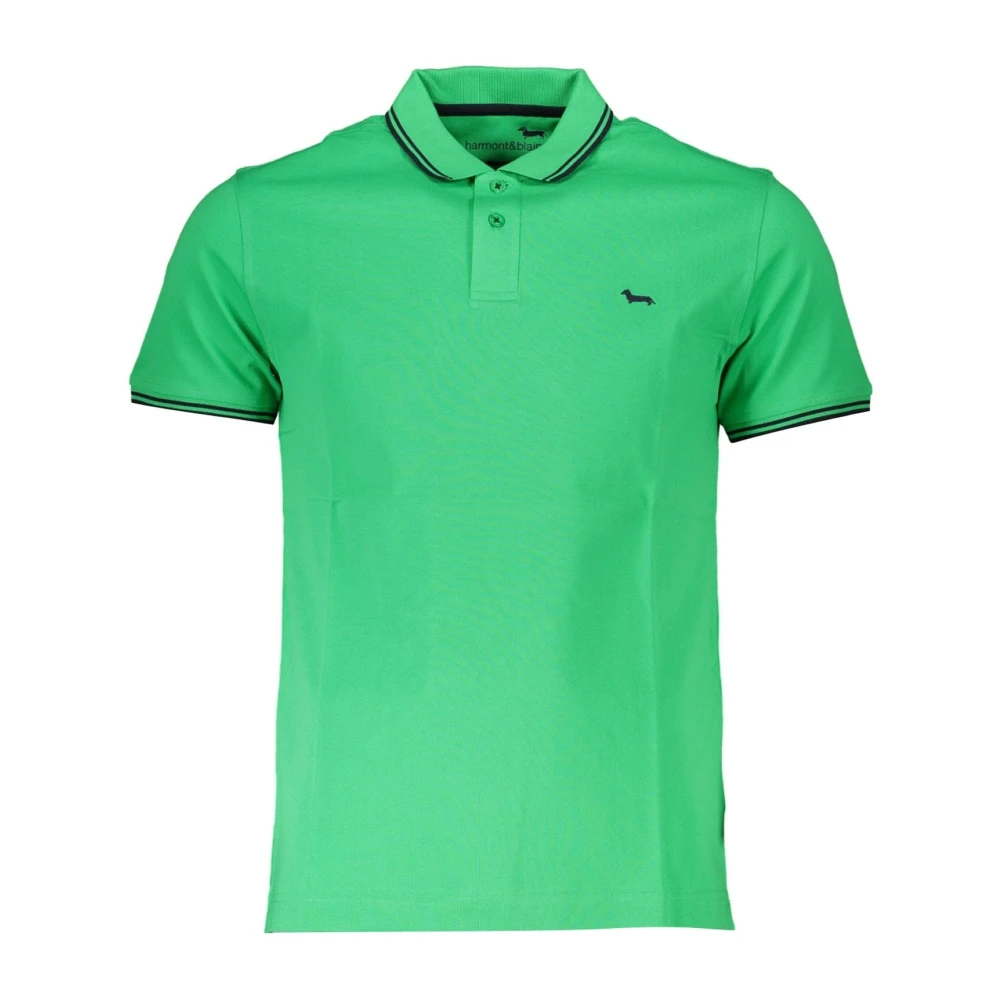 Harmont & Blaine Men's Green Polo Maniche Corte Uomo Verde
