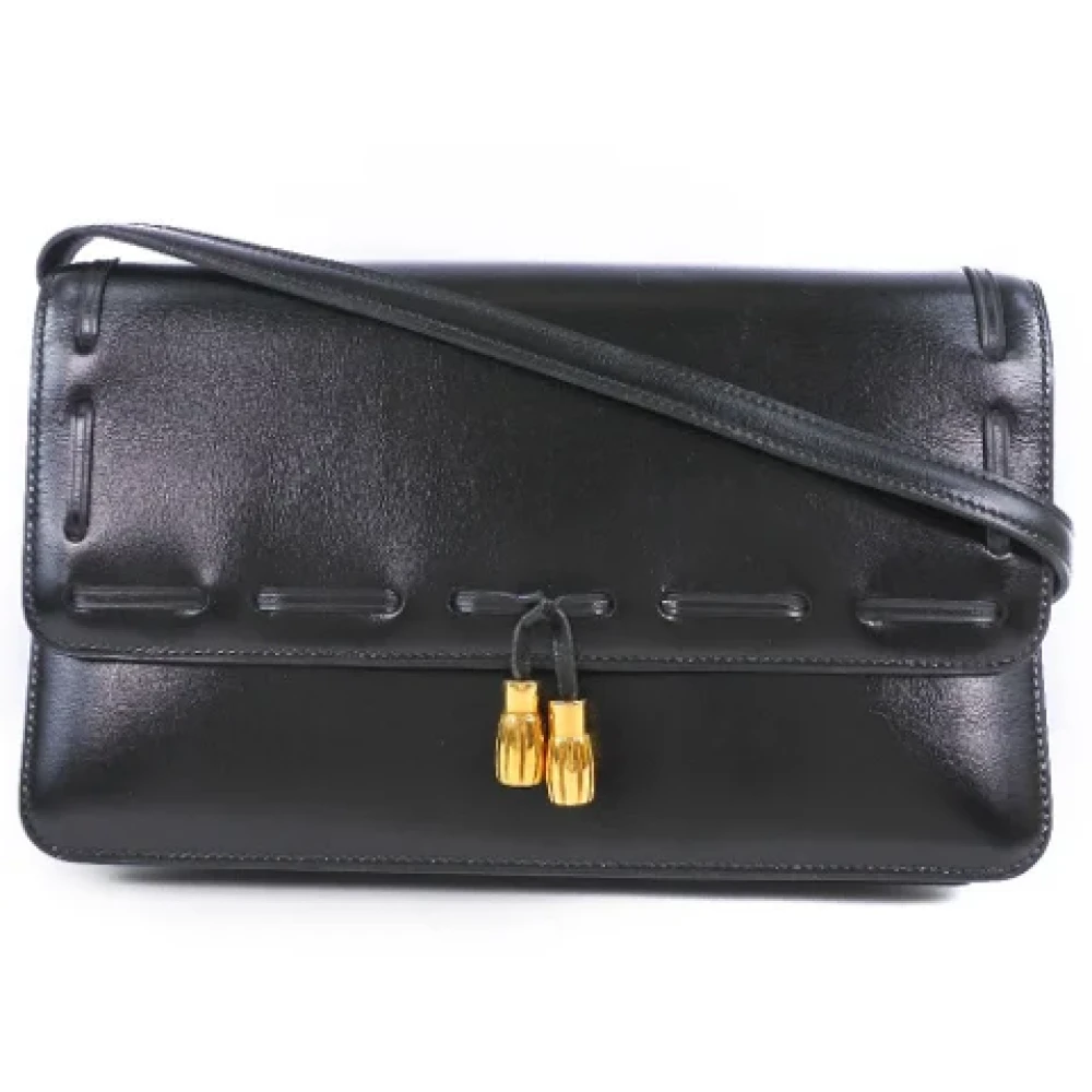 Hermès Vintage Pre-owned Leather shoulder-bags Black Dames