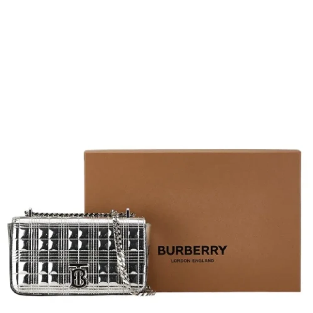 Burberry Vintage Pre-owned Leather shoulder-bags Gray Dames