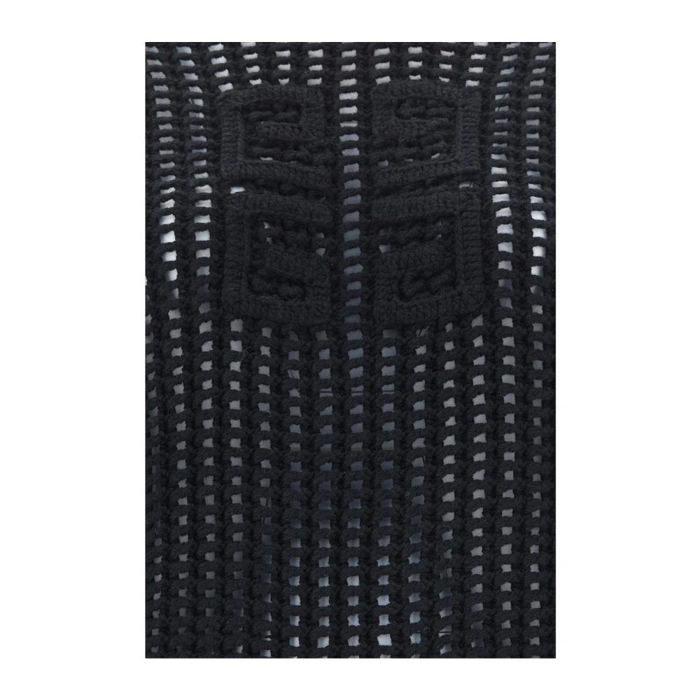 Givenchy Gewatteerde Gebreide Kasjmier Trui Iconisch Logo Black Dames