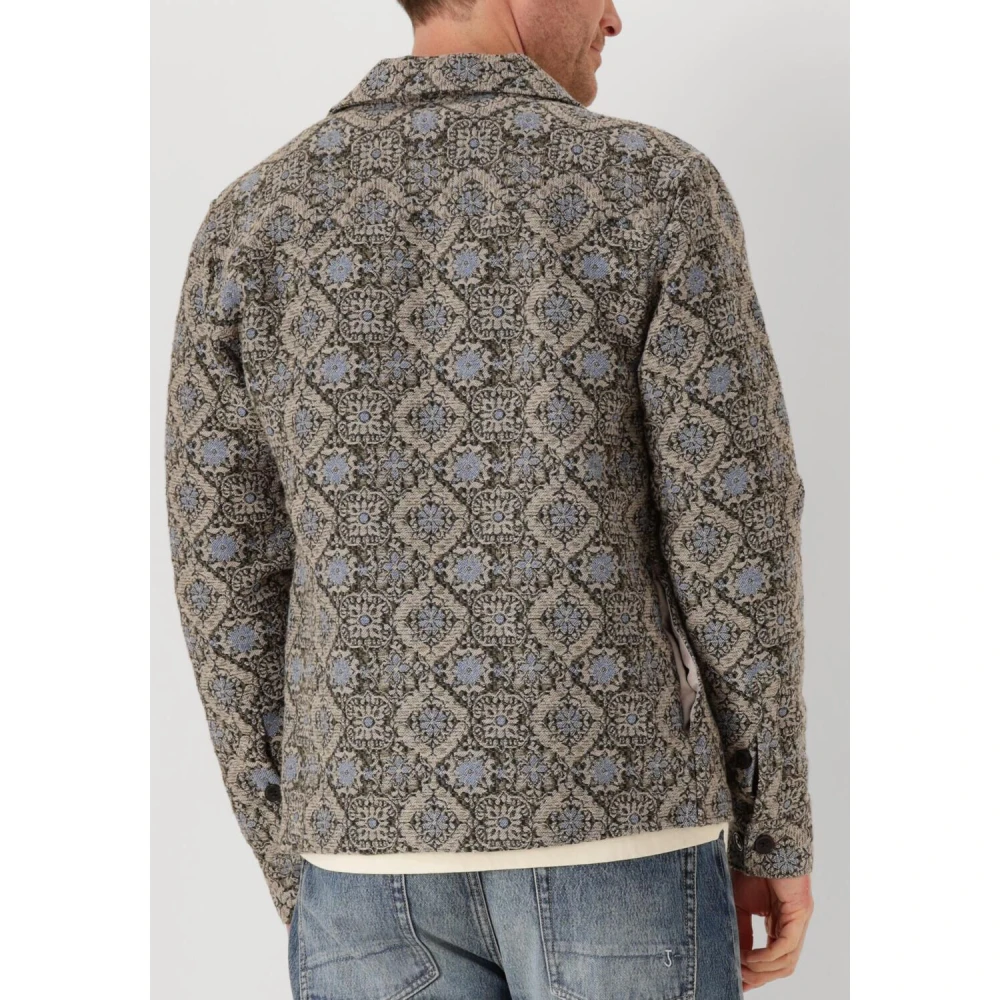 Anerkjendt Blauw Jacquard Overshirt voor Mannen Multicolor Heren
