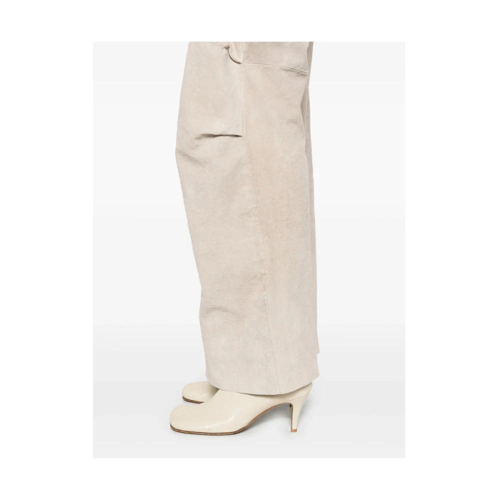 Salvatore Santoro Lichtgrijze Leren Broek met Zakken Gray Dames