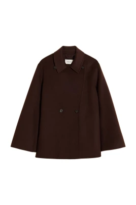 Mörkbrun Ull Peacoat