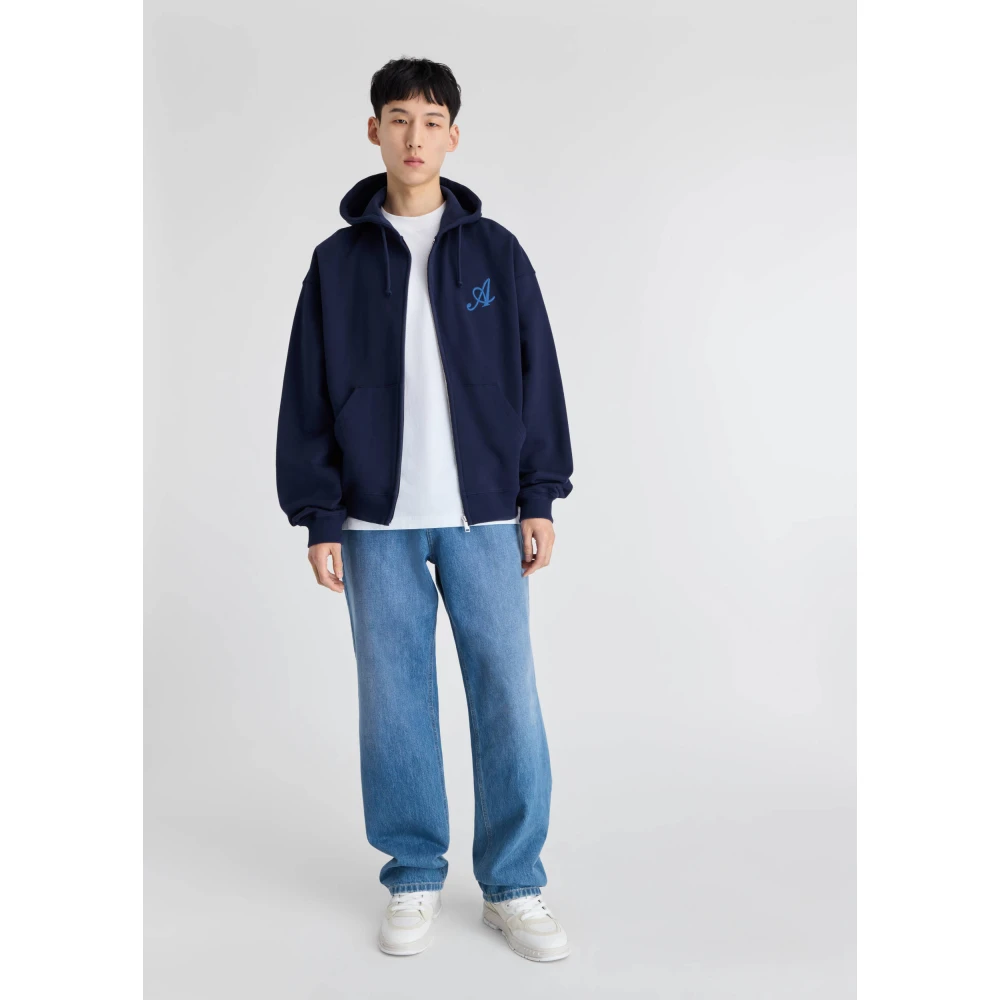 Axel Arigato Maine Zip-Up Hoodie Blue Heren