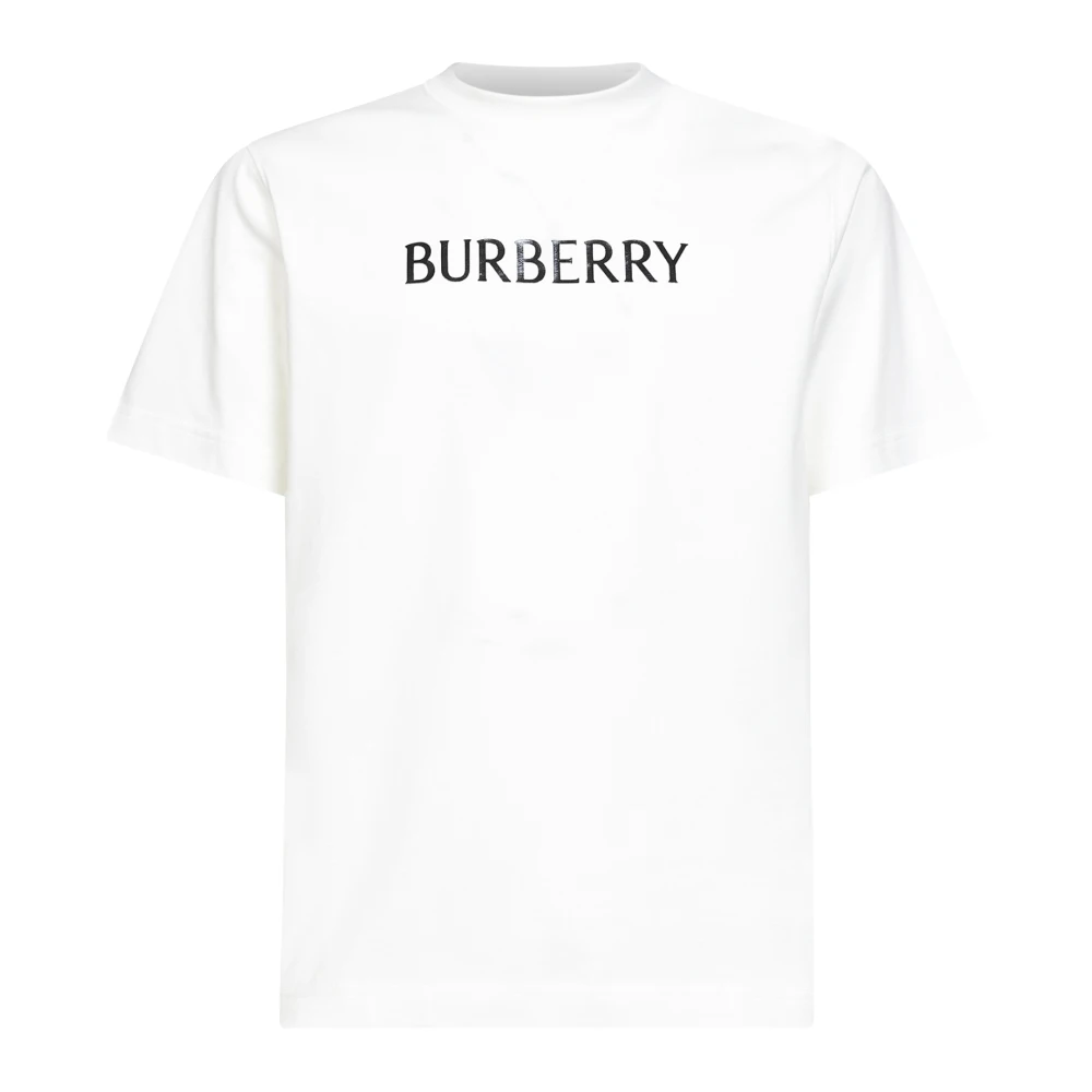 Burberry Men's White T-Shirts, Xl, Logo Cotton T-Shirt
