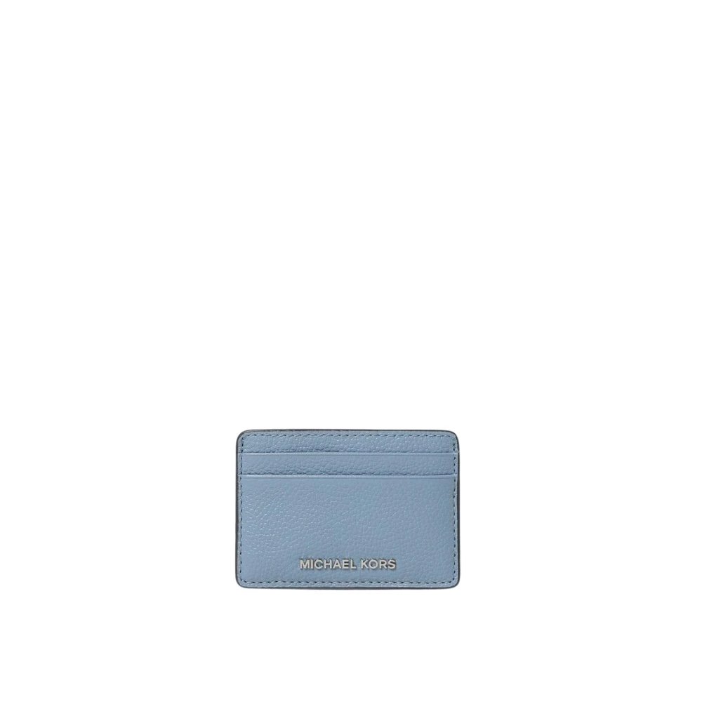 Michael Kors Women's Blue Wallets & Cardholders, One Size, Pebbled Leather Card Wallet
