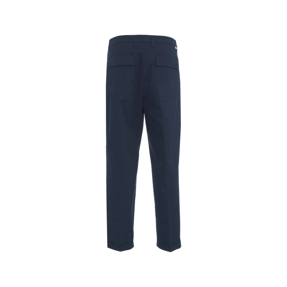 Paolo Pecora Blauwe Chino met Plooien Blue Heren