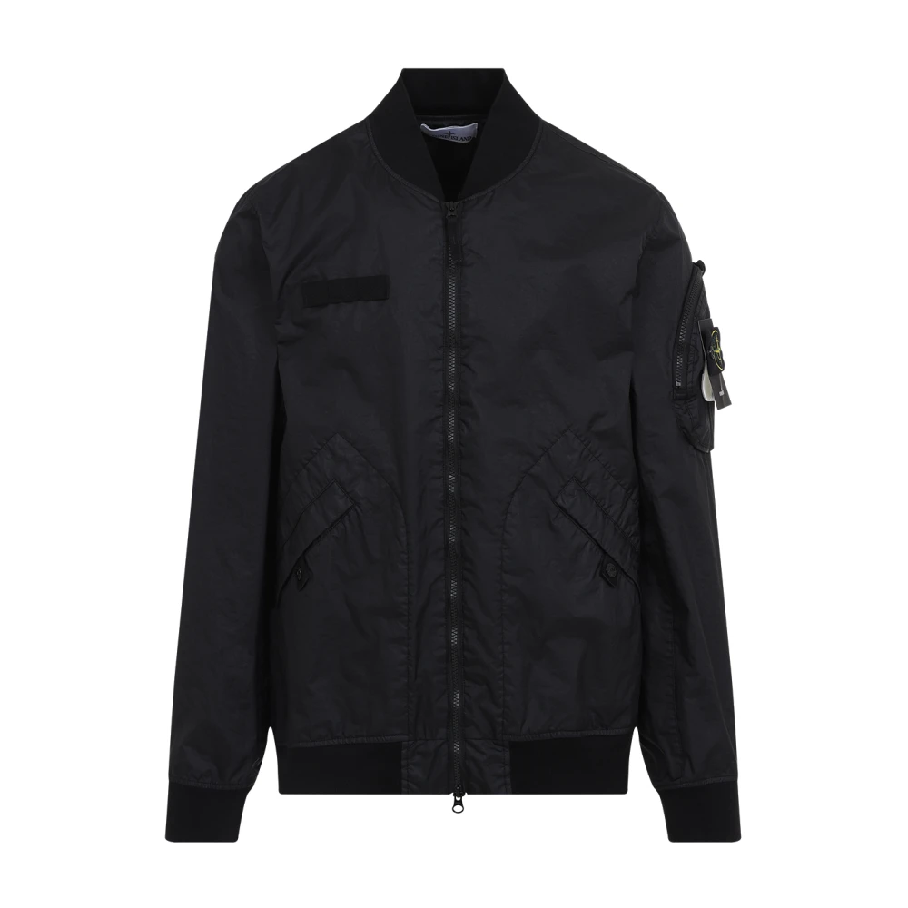 Stone Island Zwarte Jas voor Mannen Stijlvol Black Heren