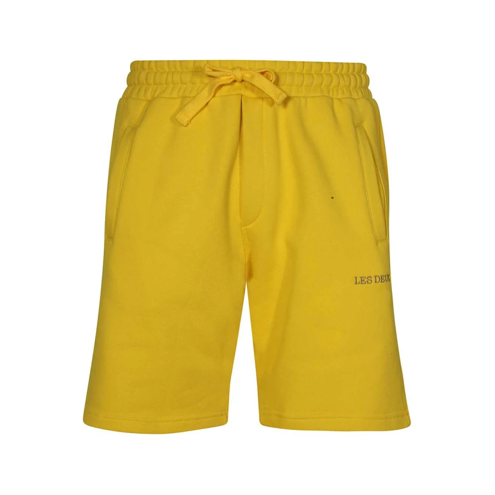 Les Deux Bomull Fleece Shorts Yellow, Herr