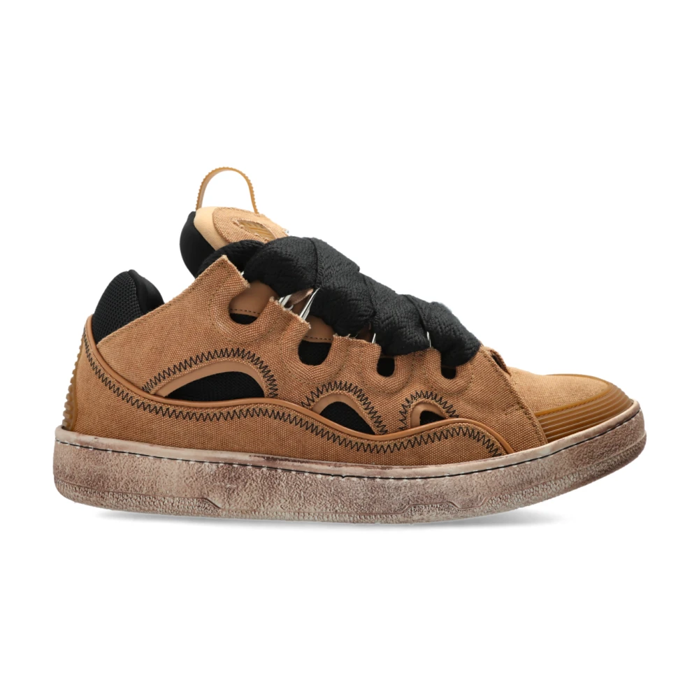 Lanvin Men's Brown Sneakers, 10 Uk, Curb Trainers