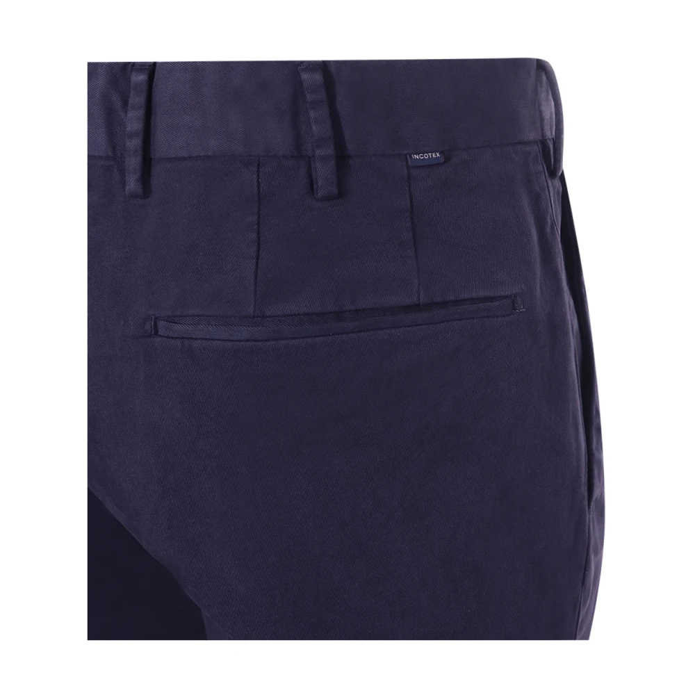 Incotex Blauwe Katoenen Broek Italië Gemaakt Blue Heren