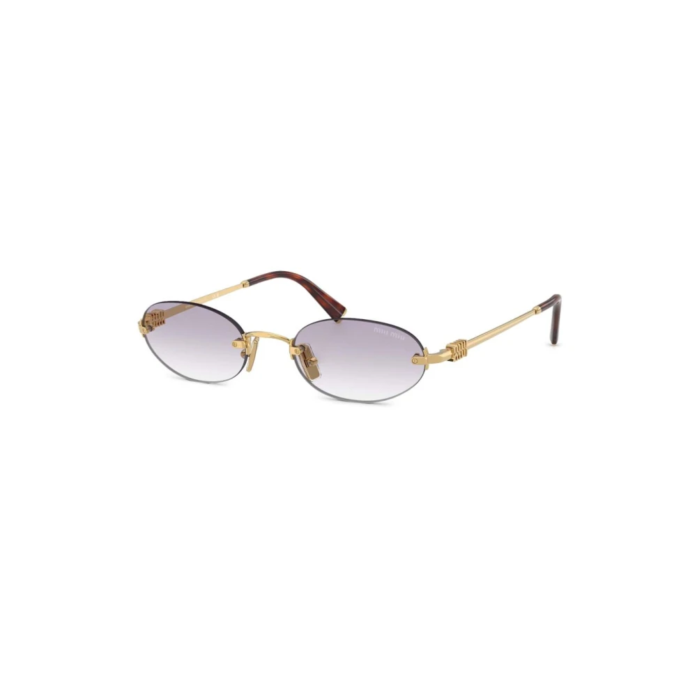 Miu Miu Women's Gold Metal Round Frame Sunglasses