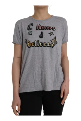 Paljett T-shirt med dekorationer