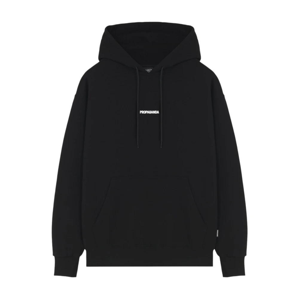 Propaganda Zwarte hoodie met geribbeld koraalontwerp Black Heren