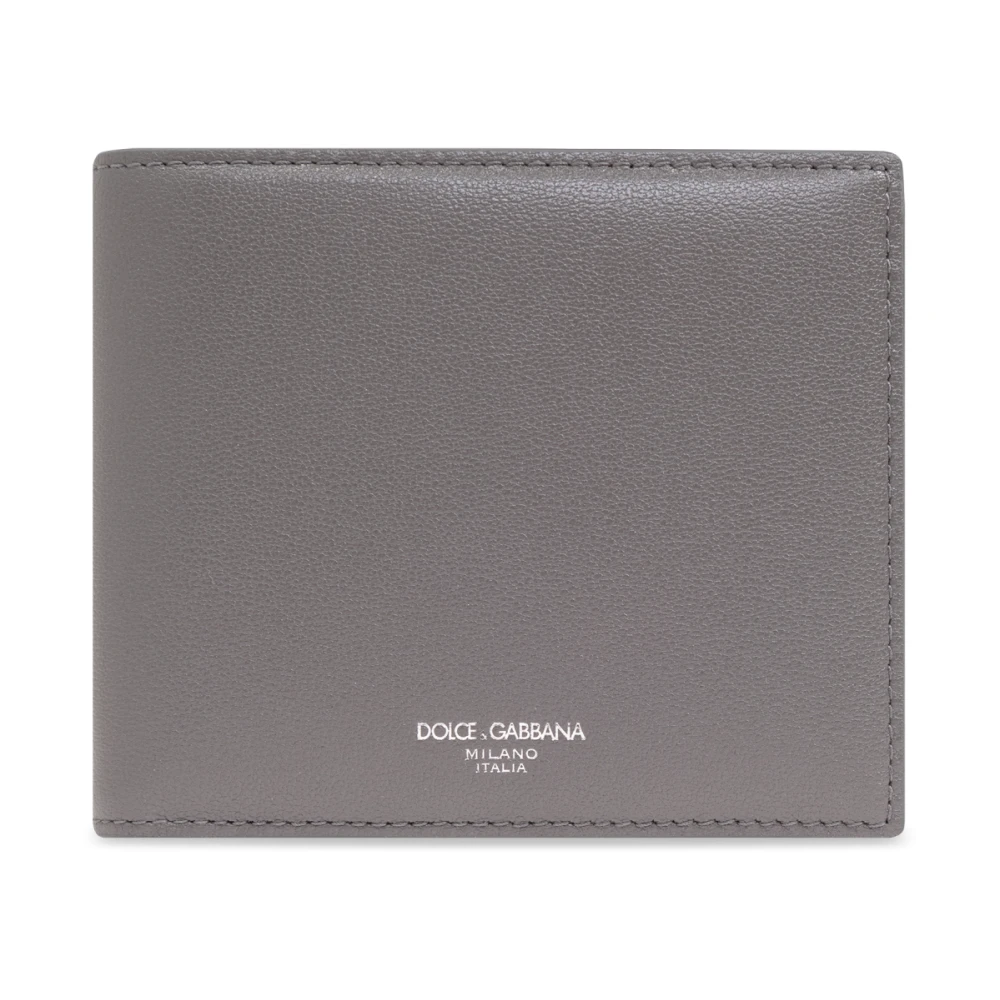 Dolce & Gabbana Leren portemonnee Gray Heren