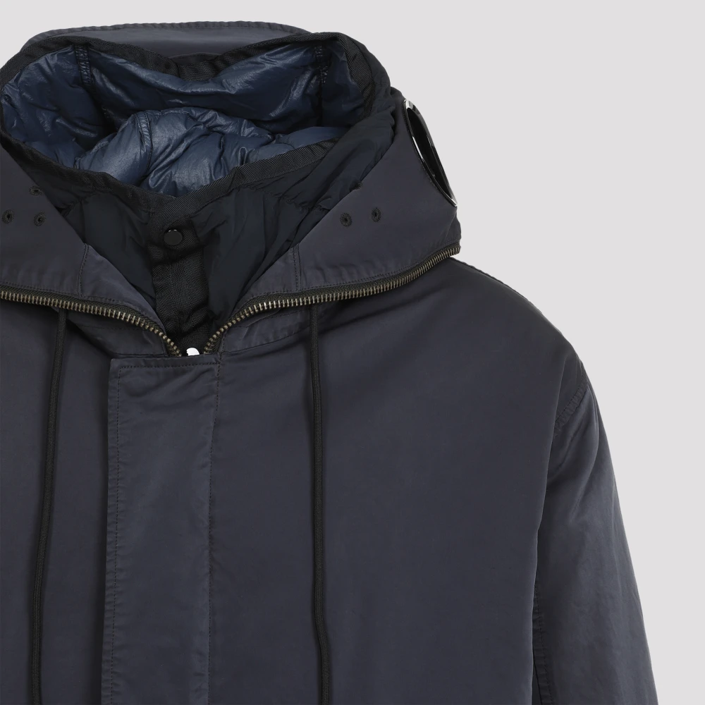 C.P. Company Zwarte Zand Lange Jas voor Mannen Black Heren