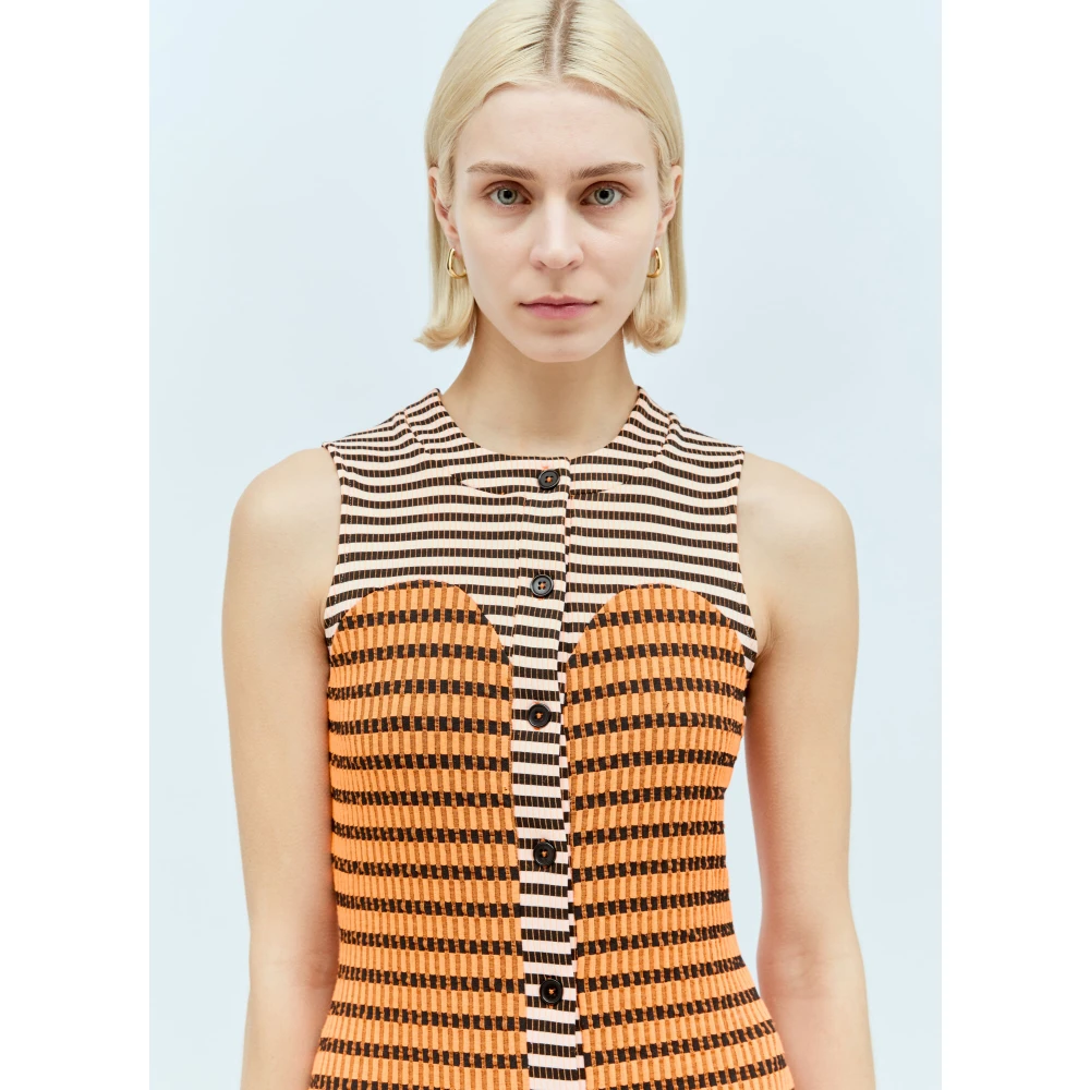 Reward If Found Gestreepte Geribbelde Jurk Multicolor Dames