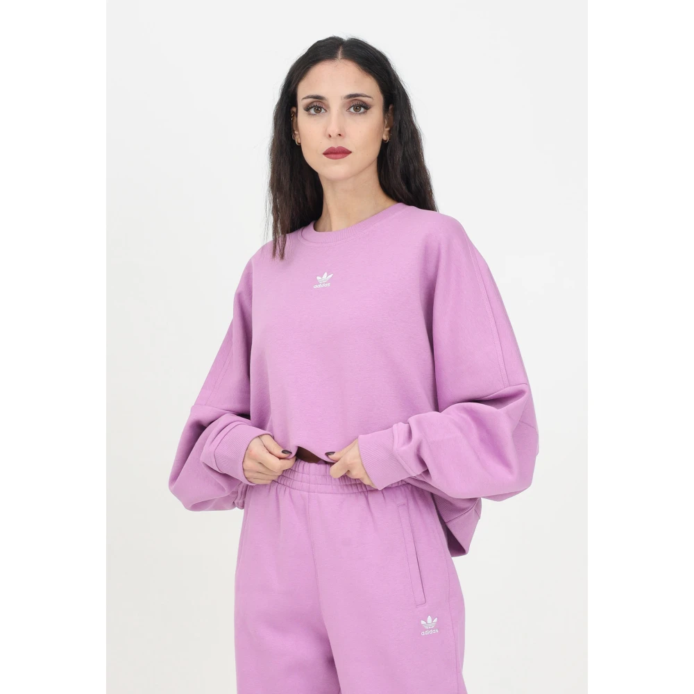adidas Originals Essentials Crew Fleece Sweater Purple Dames