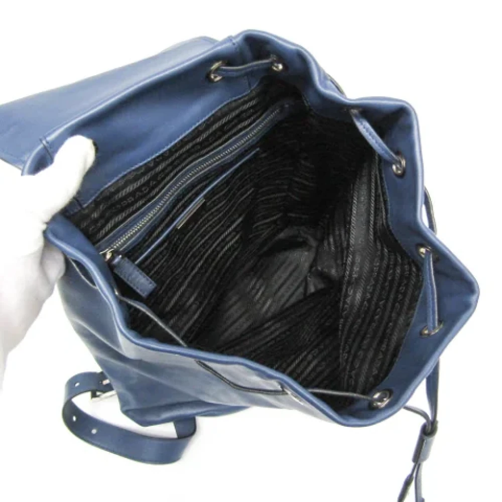 Prada Vintage Pre-owned Leather shoulder-bags Blue Dames