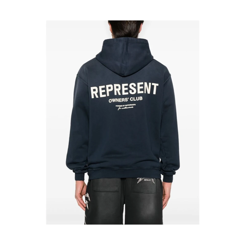 Represent Marineblauwe klassieke sweatshirt met buidelzak Blue Heren