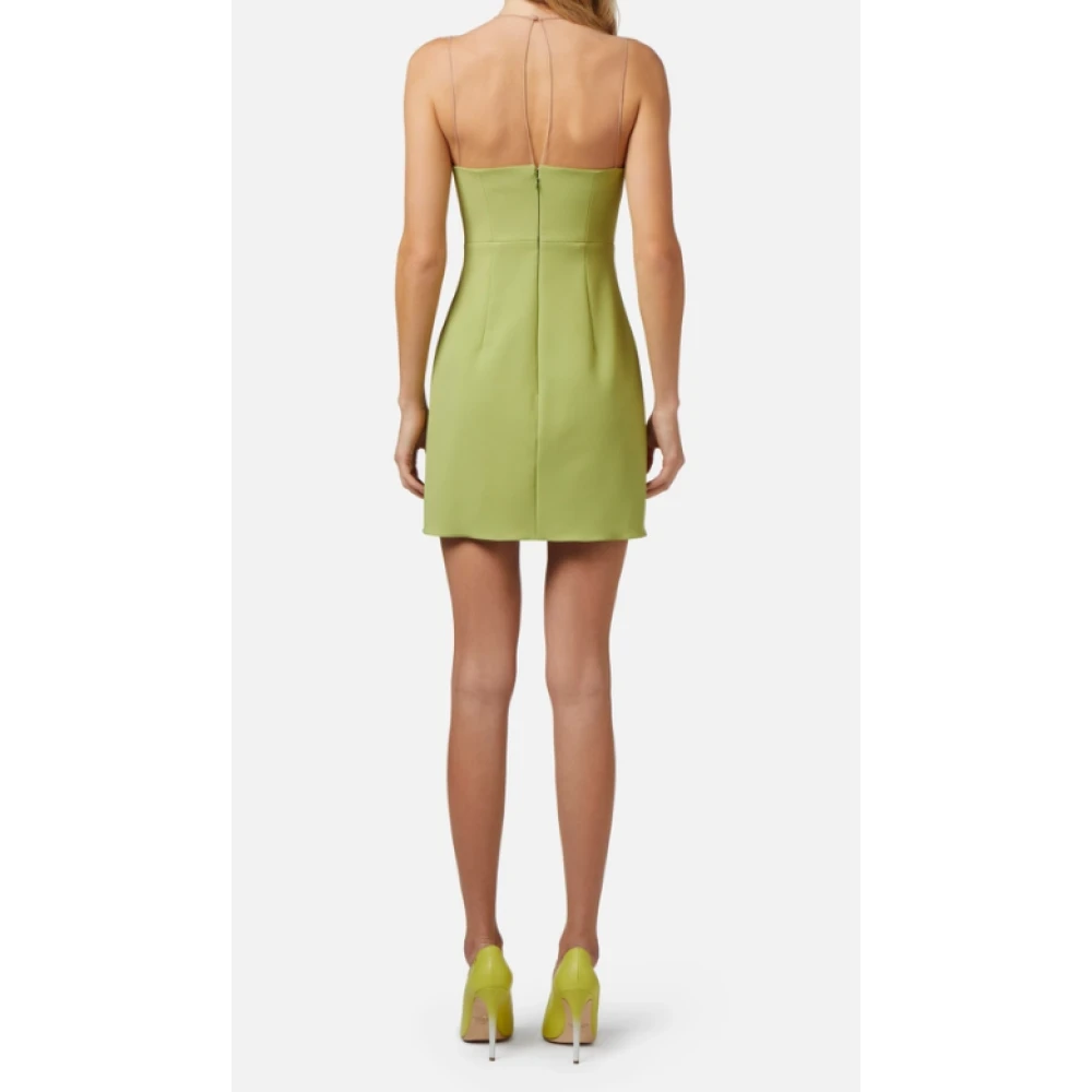 Elisabetta Franchi Mini-jurk met tule schouders Green Dames