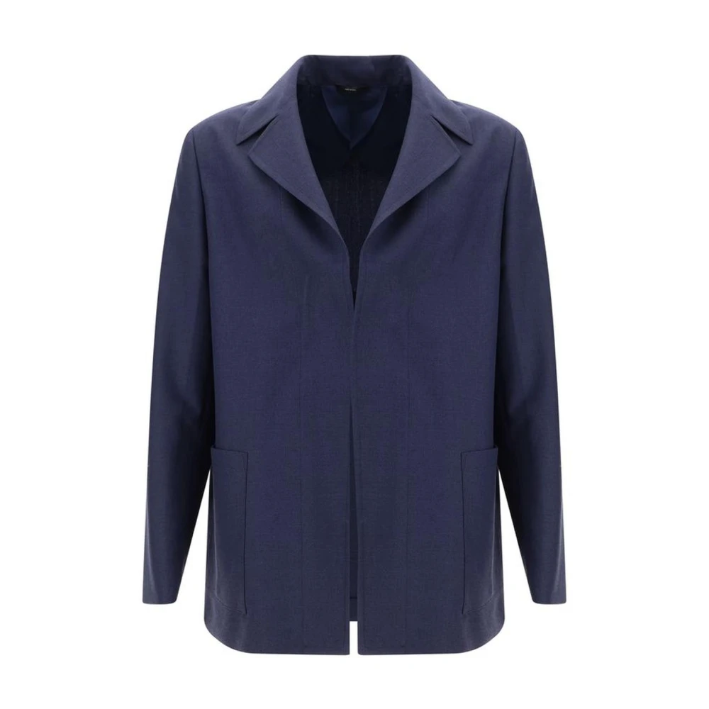 Fendi Klassieke wollen blazerjas met zakken Blue Heren