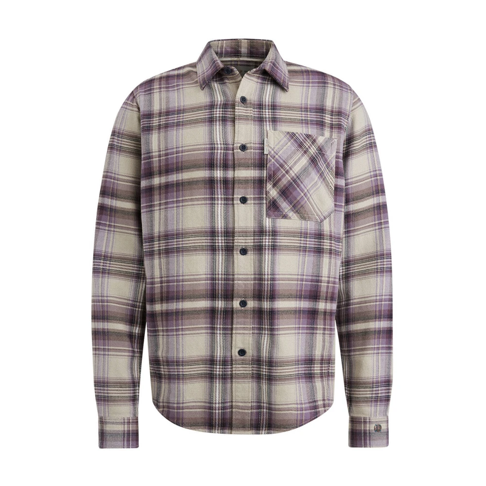 Cast Iron Geborsteld Twill Overshirt Gray Heren