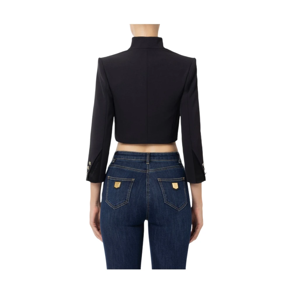 Elisabetta Franchi Stijlvolle Jas voor Vrouwen Black Dames